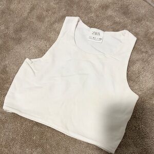 Zara Classic White Crop Top